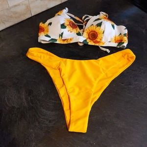 XL(10 US) WOMEN'S BIKINI SET SUNFLOWER PRINT